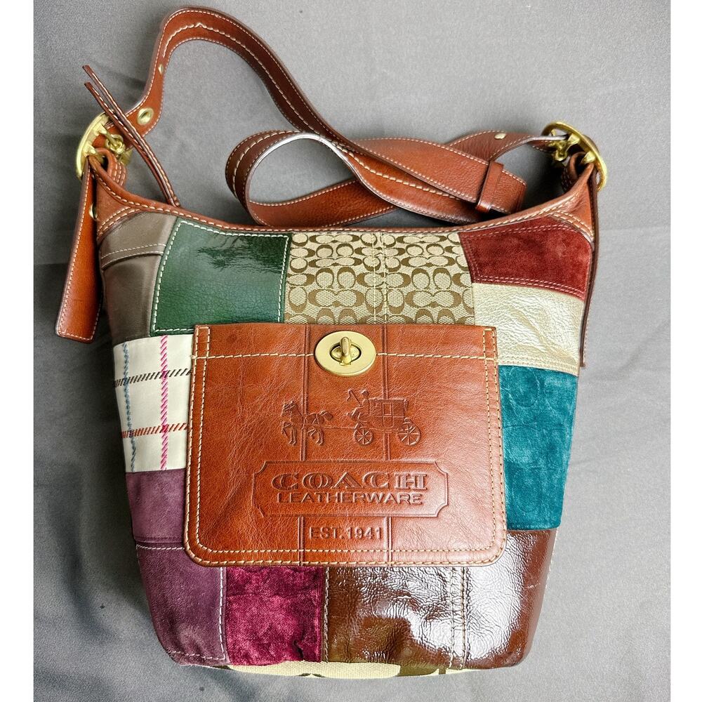 Coach Vintage Patchwork Bucket Shoulder Bag 11356 Rare